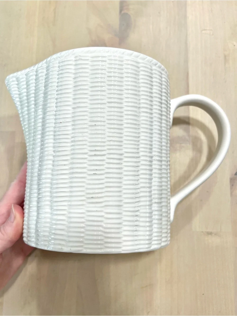 Tiffany & Co. Vintage White Wicker Ceramic Water Pitcher